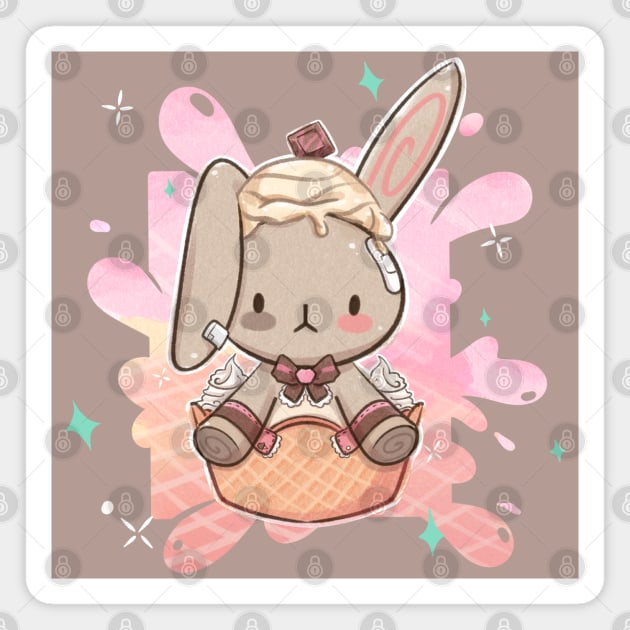 Raspberry Tiramisu Torami Bunny Magnet by SweetWhimsy